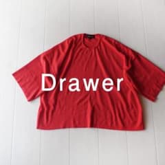 極美品 ドゥロワー 7万円 レッド サマーニット カットソー Drawer 極美品 ドゥロワー 7万円 レッド サマーニット カットソー Drawer