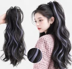 가발 포니 테일 블랙 메쉬 엑스테 할로윈 가장 댄스