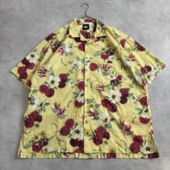 CANTERBURY アロハシャツ 開襟 花柄 オーバーサイズ　イエロー 3Lのサムネイル
