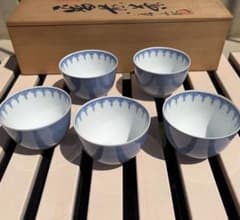 うす呉須小紋　煎茶5客のサムネイル