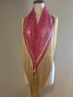 新作＊ピンク フラメンコ衣装シージョピンクレースゴールドフリンジ