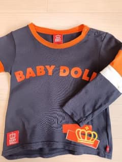 BABY DOLL 長袖Tシャツ 90サイズ ネイビー・オレンジのサムネイル