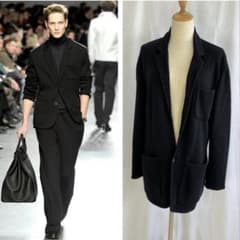 エルメス 2011AW ウール ニット テーラードジャケット ML相当 ネイビー エルメス 2011AW ウール ニット テーラードジャケット M 相当 ネイビー