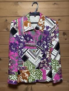 美品】LEONARD レオナール 花柄ジャケット Mサイズ 日本製 しつけ糸付