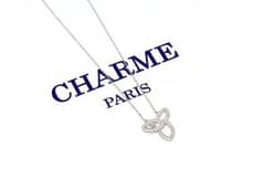 cz diamond lily necklace(silver)のサムネイル