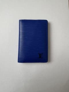 Louis Vuitton 青 レザー 名刺入れ - メルカリ