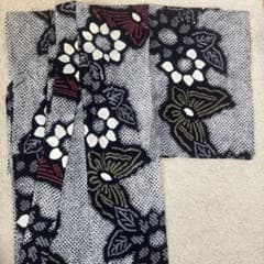 有松鳴海絞り 浴衣単品 蝶々向日葵花柄 藍色紺色 - メルカリ