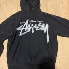 Stussy スプレーロゴ パーカー ブラック Lのサムネイル