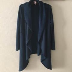ANAP シンプル 青 ブルー ロング カーディガン 裏起毛 古着 USEDのサムネイル