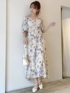 ウォーターカラーシフォンワンピース♡のサムネイル