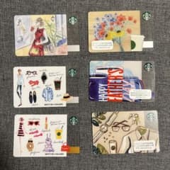 スターバックスカード　イラストデザイン　6枚セットのサムネイル