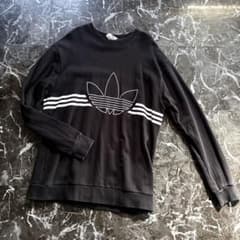 希少　サイズ　adidas アディダス トレフォイル スウェット トレーナー 黒