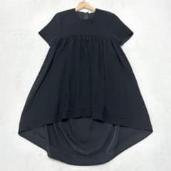 美品 YOKOCHAN ハーフスリーブヘムフレアブラウス 36 ブラック - メルカリ