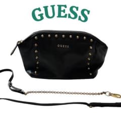 GUESS ゲス スタッズ ショルダーバッグ 2way ブラック 金 ゴールド 