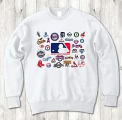 MLB メジャーリーグ 野球 ラップT プリント 白 スウェット XL - メルカリ