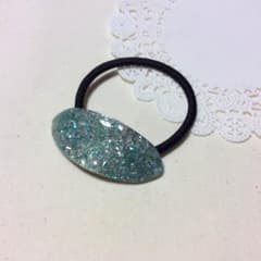 髪ゴム*·˚ ༘♡B1(レジン/シェルパウダー＊green)のサムネイル