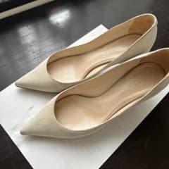 NINA RICCI ベージュ スエード ポインテッドトゥ パンプスのサムネイル