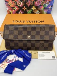 ルイヴィトン ダミエ ポシェットポルトモネクレディ 二つ折り長財布