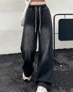 ヴィンテージ加工 ワイドデニムパンツ ストレートのサムネイル