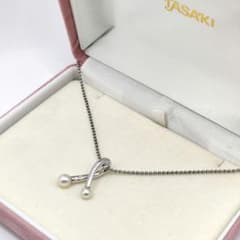 25591✨タサキ 田崎真珠 パール ネックレス シルバー925 2珠 美品 