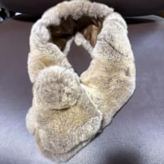 ラビットファー マフラー ブラウン　ベージュのサムネイル