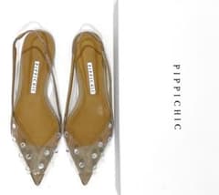 PIPPICHIC ANNA PVC DIAMONDフラットサンダル37ベージュ PIPPICHIC ANNA PVC DIAMONDフラットサンダル37ベージュ - メルカリ