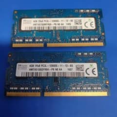 SK hynix 4GB DDR3L PC3L-12800S メモリ 2枚のサムネイル