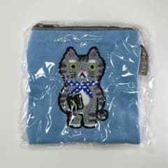 CACAOCAT カカオキャット もこもこししゅうポーチ『サバトラ』ガチャのサムネイル