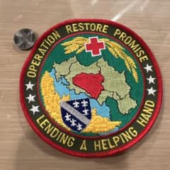 実物レア　ボスニア紛争　Restore Promise NATO軍ワッペン　大判