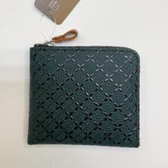 甲州印伝 小銭入れ 【HISOCA】緑×黒漆 鹿革 印傳屋 小物入れ 新品 甲州印伝 小銭入れ 【HISOCA】緑×黒漆 鹿革 印傳屋 小物入れ