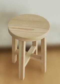 手作り　丸椅子　42cm 座面28cm　未塗装のサムネイル