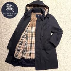バーバリー ダウンライナー コート ロング フード 3way ネイビー