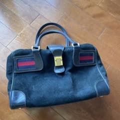 30 GUCCI グチ スエードとレザーのハンドバッグ - メルカリ