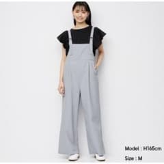 【送料込み】GU バックル付きサロペットワイドパンツ パープル Mサイズのサムネイル