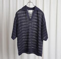 BORDER MESH KNIT SKIPPER POLO SHIRT - メルカリ
