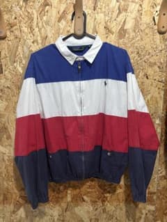 希少80s ラルフローレン スイングトップ トリコロール 緑タグXLユニ 