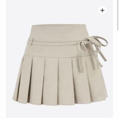 andwang Double Ribbon Accent Skirt ベージュM ANDWANG Double Ribbon Accent Skirt M - メルカリ