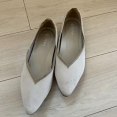 VIVAIA ポインテッドトゥ バイカラーフラットシューズ ベージュ37.5