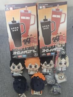 ハイキュー 烏野　音駒　ストロー付きタンブラー　ちびぐるみ　まとめセット