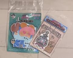 ONEPIECE 쵸퍼 고무 코스터 아크릴 열쇠 고리 2 점 세트