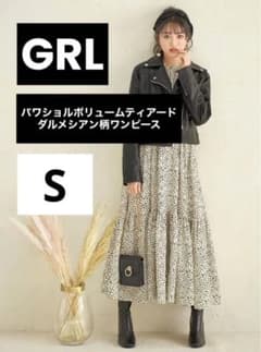 美品★グレイル　パワショルボリュームティアード ダルメシアン柄 ワンピース 春のサムネイル