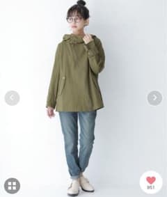 n'OrLABEL  斜めZIPパーカーブルゾン（カーキ）のサムネイル