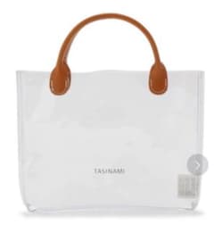 TASINAMI 透明　バッグ　持ち手　ヌメ革のサムネイル