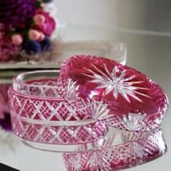 美品☆オールドバカラBACCARAT☆金赤被せ ドゥエ 小物入れ☆極希少 