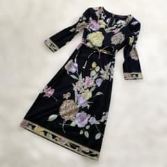 LEONARD レオナール ワンピース 紐ベルト付き 七分袖 花柄 LEONARD レオナール ワンピース 紐ベルト付き 七分袖 花柄 - メルカリ