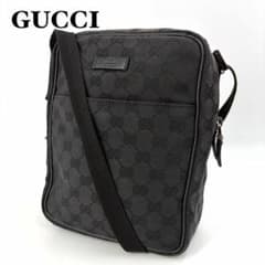 GUCCI ショルダーバッグ GGキャンバス 斜め掛け ボックス 黒 937 