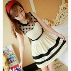 限定1点 ワンピース 白 ホワイト 水玉 柄のサムネイル