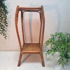 籐 飾り棚 2段 ラタン製 電話台 花台 ディスプレイラック アジアン