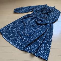 花柄ネイビーシャツワンピース 3Lのサムネイル