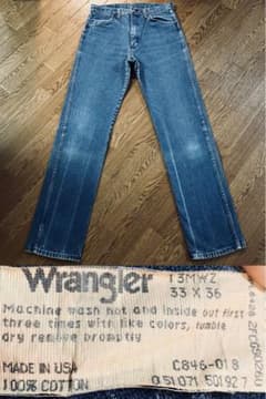 70s USA製 Wrangler 13MWZ デニムパンツ W33 TALONのサムネイル